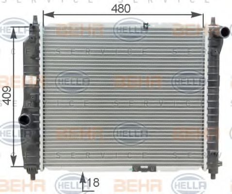 HELLA 8MK376762641 Радиатор охлаждения двигателя для CHEVROLET