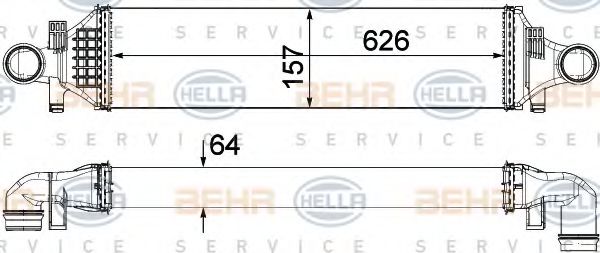 HELLA 8ML376924051 Интеркулер для MERCEDES-BENZ A-CLASS
