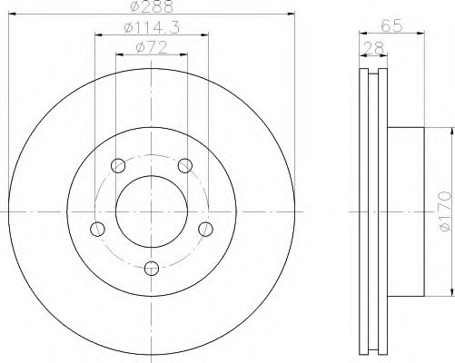 HELLA 8DD355109391 Тормозные диски HELLA для JEEP