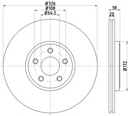 HELLA 8DD355115581 Тормозные диски для JAGUAR XJ