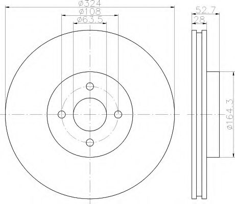 HELLA 8DD355112711 Тормозные диски HELLA для FORD