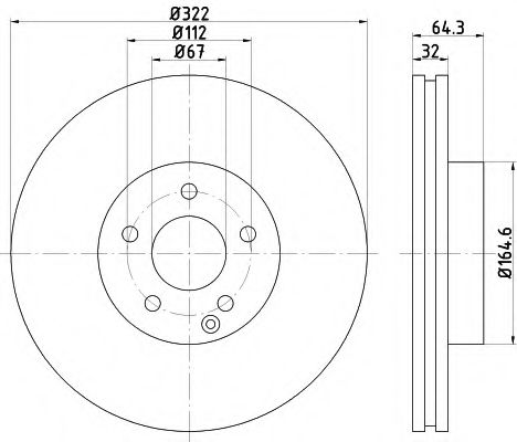 HELLA 8DD355114241 Тормозные диски для MERCEDES-BENZ SLC
