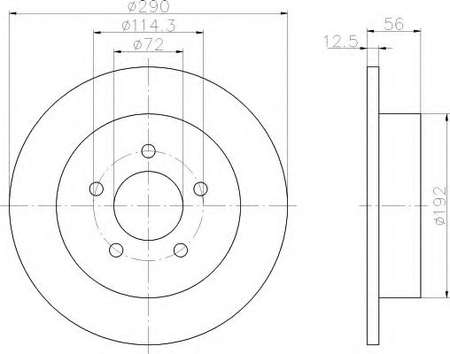 HELLA 8DD355107901 Тормозные диски HELLA для CHRYSLER