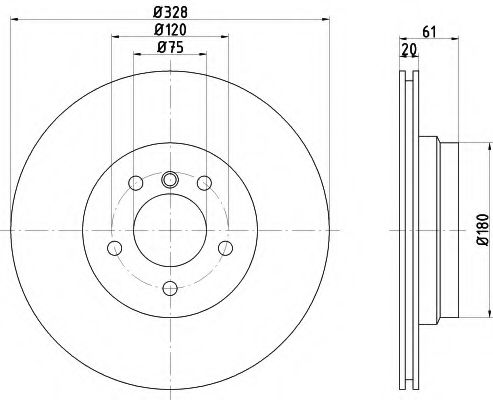 HELLA 8DD355104571 Тормозные диски для BMW Z8