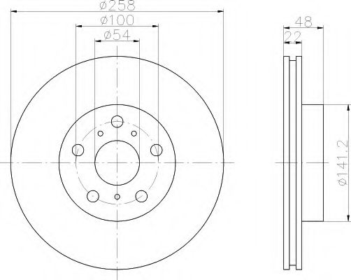 HELLA 8DD355104051 Тормозные диски HELLA для TOYOTA