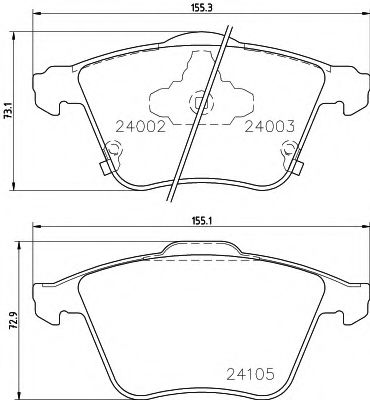 HELLA 8DB355011051 Тормозные колодки HELLA для MAZDA