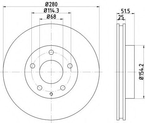 HELLA 8DD355120441 Тормозные диски для MAZDA CX-3