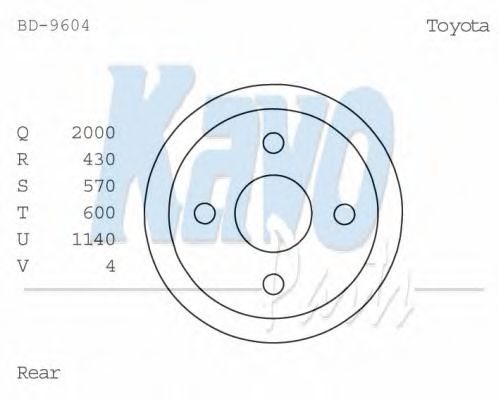 KAVO PARTS BD9604 Тормозной барабан KAVO PARTS 