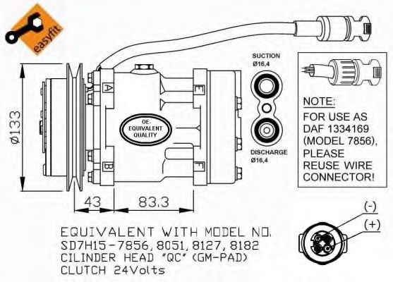 NRF 32114 Компрессор кондиционера для DAF