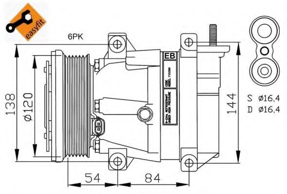 NRF 32484 Компрессор кондиционера для CHEVROLET