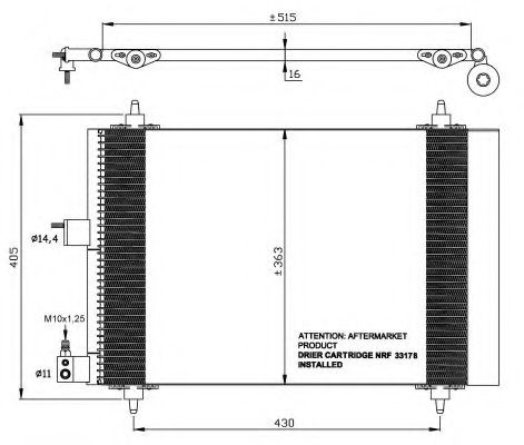 NRF 35414 Радиатор кондиционера для PEUGEOT