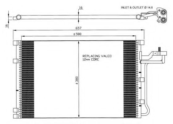 NRF 35616 Радиатор кондиционера для VOLVO V50