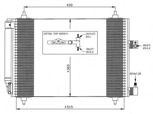NRF 35649 Радиатор кондиционера для PEUGEOT