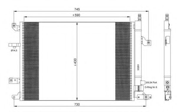 NRF 35739 Радиатор кондиционера для VOLVO XC70