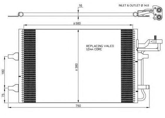 NRF 35770 Радиатор кондиционера для VOLVO V50