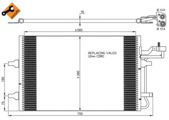 NRF 35842 Радиатор кондиционера для VOLVO C70