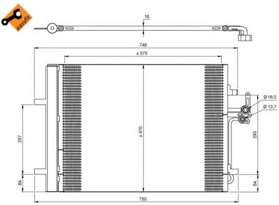 NRF 35850 Радиатор кондиционера для VOLVO XC70