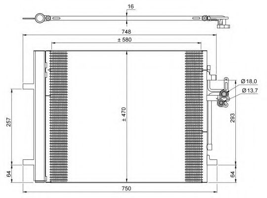 NRF 35884 Радиатор кондиционера для VOLVO V60