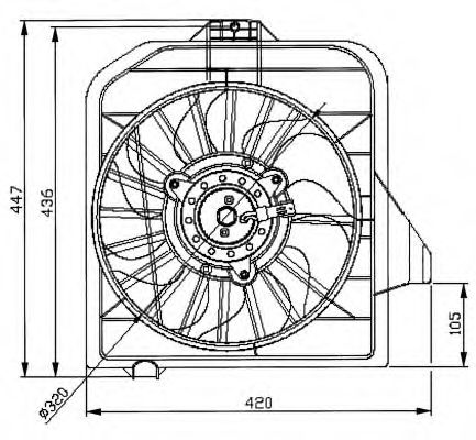 NRF 47032 Вентилятор системы охлаждения двигателя для DODGE STRATUS