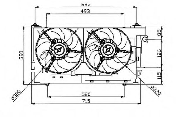NRF 47050 Вентилятор системы охлаждения двигателя NRF 