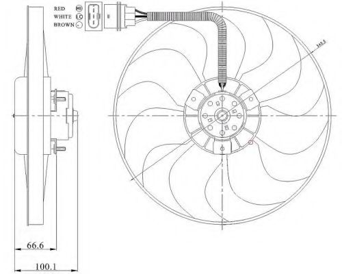 NRF 47204 Вентилятор системы охлаждения двигателя для AUDI