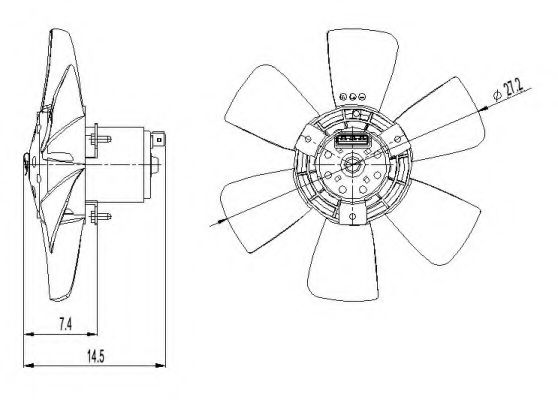 NRF 47390 Вентилятор системы охлаждения двигателя для VOLKSWAGEN