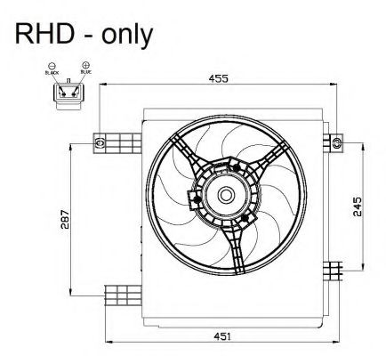 NRF 47447 Вентилятор системы охлаждения двигателя для SMART