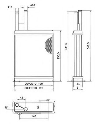 NRF 52066 Радиатор печки для FIAT