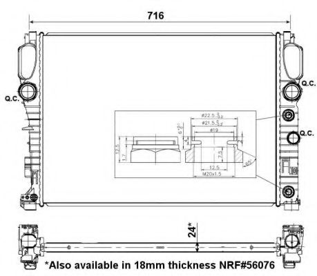 NRF 53423 Радиатор охлаждения двигателя NRF для MERCEDES-BENZ