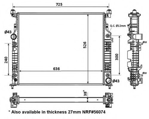 NRF 53936 Радиатор охлаждения двигателя для MERCEDES-BENZ M-CLASS