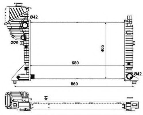 NRF 55348A Радиатор охлаждения двигателя для MERCEDES-BENZ SPRINTER