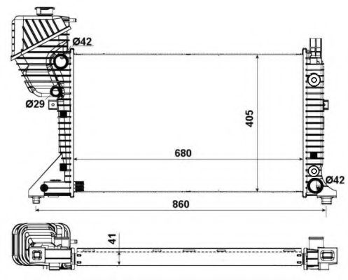 NRF 55349A Радиатор охлаждения двигателя для MERCEDES-BENZ SPRINTER
