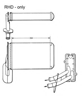 NRF 58623 Радиатор печки для SEAT