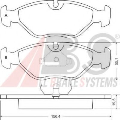 A.B.S. 36698OE Тормозные колодки для SAAB 9000