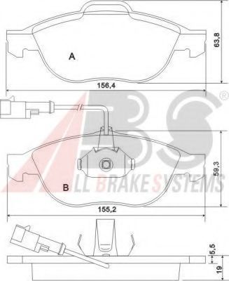 A.B.S. 37064 Тормозные колодки для ALFA ROMEO