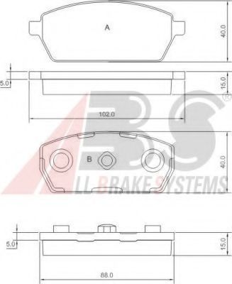 A.B.S. 37096 Тормозные колодки для SUZUKI SUPER CARRY