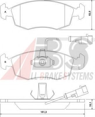 A.B.S. 37122 Тормозные колодки для FIAT PALIO