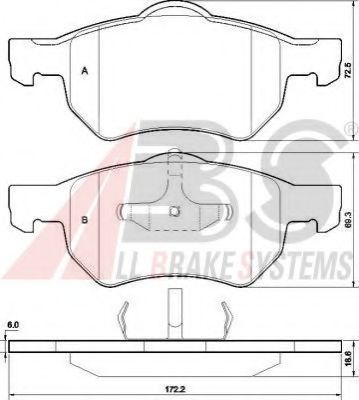 A.B.S. 37469OE Тормозные колодки и сигнализаторы для DODGE CARAVAN (Додж Караван)