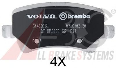 A.B.S. 37562S Тормозные колодки для VOLVO XC60