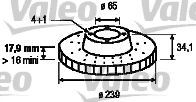 VALEO 186523 Тормозные диски VALEO для SEAT