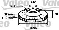 VALEO 186551 Тормозные диски VALEO для MERCEDES-BENZ