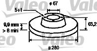 VALEO 186552 Тормозные диски VALEO для MERCEDES-BENZ