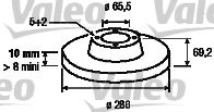 VALEO 186566 Тормозные диски VALEO для OPEL