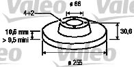 VALEO 186567 Тормозные диски VALEO для RENAULT