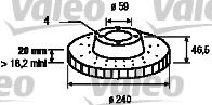 VALEO 186571 Тормозные диски VALEO для FIAT
