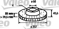 VALEO 186590 Тормозные диски VALEO для FIAT