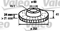 VALEO 186592 Тормозные диски VALEO для OPEL