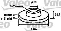 VALEO 186598 Тормозные диски VALEO для PEUGEOT