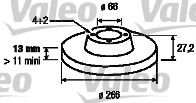 VALEO 186599 Тормозные диски VALEO для PEUGEOT