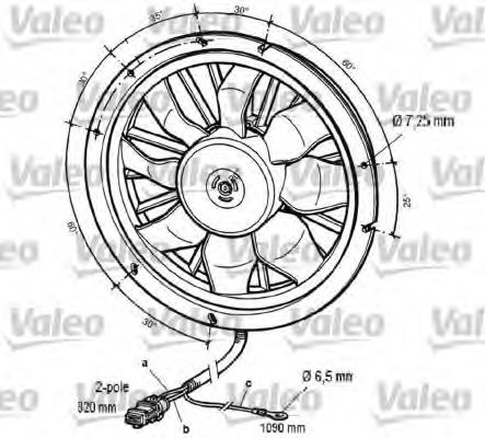 VALEO 696060 Вентилятор системы охлаждения двигателя для VOLVO 940 2 (944)